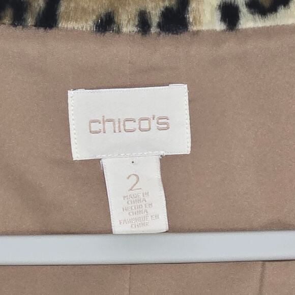 Chico's Women's Swing Jacket With Faux Fur Collar. Size 2. - Picture 6 of 6